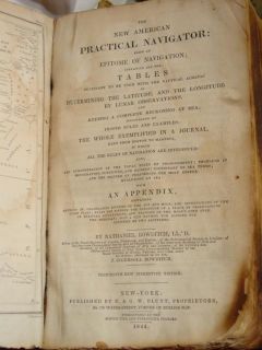 1844 Edition Bowditchs Practical Navigator Very Rough
