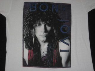 Vintage Bon Jovi 80s Tour T Shirt Concert Original XL Jon