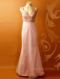 Maria Bonita Dusk Pink Sequins Taffeta Evening Party Formal Dress 