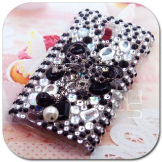 Black Bow BLING Hard Case For Sprint Samsung Epic Touch 4G D710 Galaxy 