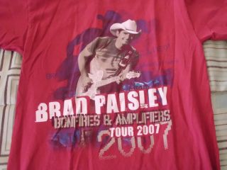 BRAD PAISLEY BONFIRES & AMPLIFIERS TOUR concert 2007 T SHIRT ADULT S 