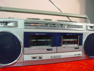 SHARP GF 450 DOUBLE CASSETTE RADIO BOOMBOX 80S