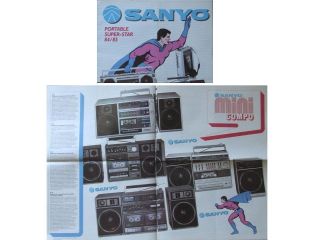 SANYO PORTABLE AUDIO BOOMBOXES BROCHURE 1984 85