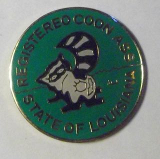Hat Pin Registered Coon Ass of Louisiana Racoon Hatpin