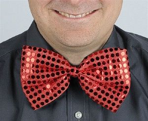 Red Glitz N Gleam Bow Tie  Red Bow Tie with Red Sequins  approx. 7 