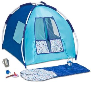 Doll Tent W/Sleeping Bag & Accessories Fits 18 American Girl & Dollie 
