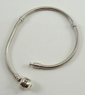   Silver Starter Snake Bead Bracelet 8 3 8” Long Standard Clasp