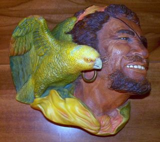 Bossons BUCCANEER Pirate Parrot Beard Wall Plaque Chalkware