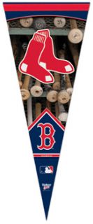 boston red sox dual logo premium felt pennant