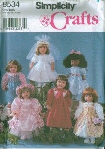 Simplicity American Girl 18 Doll Clothes Sewin Pattern