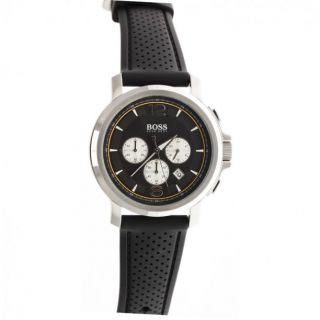 Hugo Boss Chronograph Black Rubber Strap Mens Sport Watch 1512455 