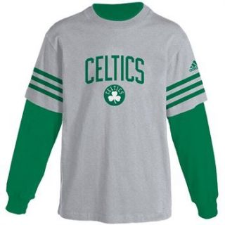 Boston Celtics Adidast 3 in1 Combo Long Short Sleeve Shirts Sz Youth 