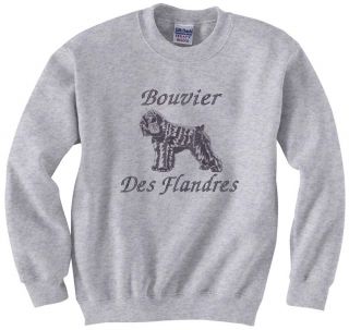 Bouvier Des Flandres Herding Dog Silhouette Embroidered Sweatshirt s M 