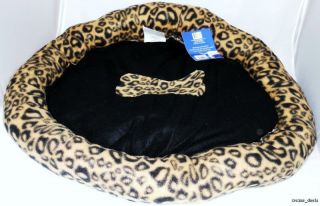 Bow Wow Animal Print Pet Bed Large Fleece Dog Pet Bed 26 X 22 Cheetah 