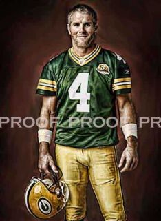 RARE Brett Favre Green Bay Packers Art Prt s N Only 50