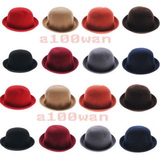 New Womens Hot Fashion Trendy Bowler Fine Wool Derby Hat Caps Cloche 