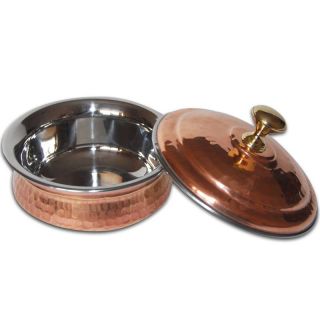 Kitchen Copper Serving Bowls with Lid Made in India