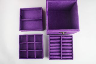   Retro Three Velvet Jewelry Box Storage Iron Handle Jewelry Box Storage