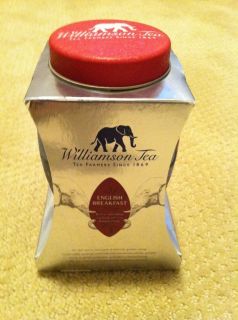   Williamson Luxury Large Elephant Tea Caddy w 40 English Breakfast Bags