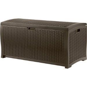    Large Outdoor Resin Storage Deck Box Wicker Patio Boxes Bins New