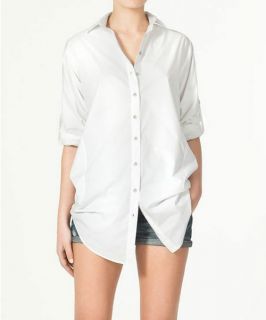 Boyfriend Shirt with Pocket and Button Tab Sleeve 2637
