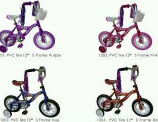Girls or Boys 12 inch Bicycle with Training Wheels Bike