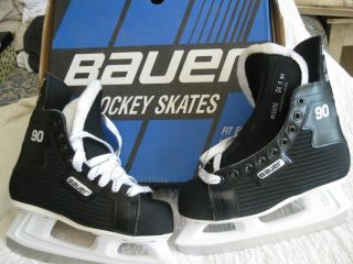 New Bauer Junior Supreme 90 Boys Ice Hockey Skates Sz 4 1 2 D Carbon 