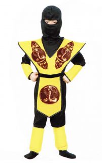 Cobra Shield Ninja Warrior Costume Boys Child Black Yellow Small 6 8 