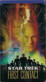    First Contact VHS Widescreen Bonus Holographic Card Brent Spiner NEW