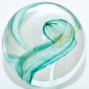 Glass Marble ~ Ray Anderson ~ Mint Green and Dichroic Chaos 