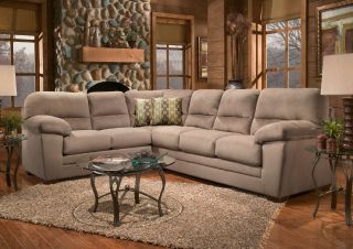 Newport Upholstery Bristol Padded Suede Sectional Sofa Set
