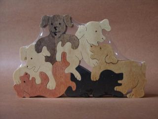 Puppy Wooden Amish Made Scroll Saw Toy Dog Puzzle