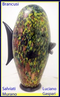 Vintage Murano Glass Fish Brancusi by Luciano Gaspari for Salviati 