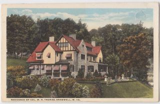 c1910 BRAMWELL West Virginia W VA Postcard HOME W H THOMAS Mercer 