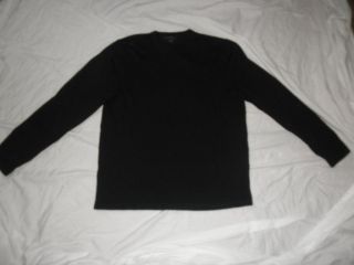 Express Mens 100% Merino Wool Sweater SIZE L Black Crewneck Perfect 