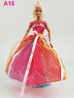New fashion handmade Wedding Clothes Party Dresses Gown for Barbie 