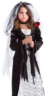 Kids Girls Gothic Corpse Zombie Bride Halloween Costume