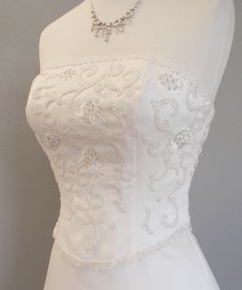 Brittany NEW BEACH Strapless Wedding Dress 08 White   Brand New