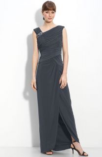   16 Adrianna Papell Embellished Ruched Jersey Gown Mother Of The Bride