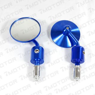USA Brand New Blue 2 Pcs Motorcycle Rear View Mirror Fit 7 8 Bar End 