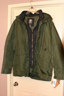 Timberland Bridgeton 3 in 1 Men’s Winter Parka Coat Green Navy $248 