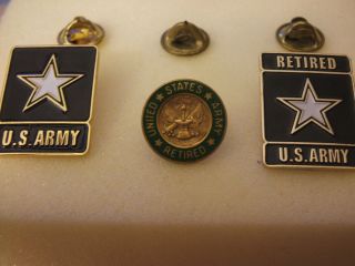 COLLECTIBLES MILITARIA BRASS PINS U.S. ARMY AND TWO U.S. ARMY 
