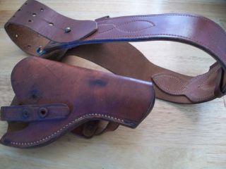 Brauer Bros Vintage Holster Belt Leather 2 Snaps Missing Signs of Wear 
