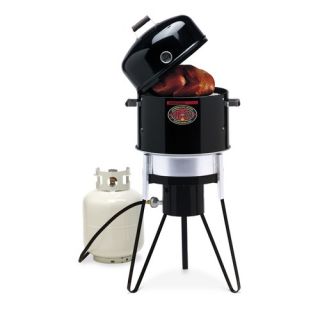 Brinkmann All in One Gas and Charcoal Single Burner Smoker and Grill 