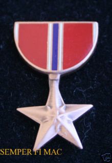 Bronze Star Medal Hat Pin Marines Army Air Force Navy
