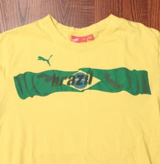   Sportswear Athletic Apparel Brazil Soccer T Shirt Yellow Medium