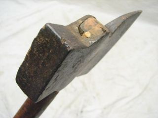 ANTIQUE BROAD AXE HATCHET EARLY BLACKSMITH HAND FORGED WOOD TOOL