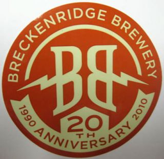 Breckenridge Brewery 20th Anniversary Beer Sticker Colorado 1990 2010 