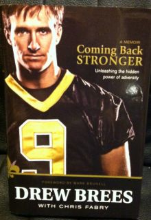 Autographed Drew Brees Book Coming Back Stronger