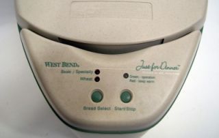 West Bend Just for Dinner Small Loaf Bread Dough Maker Machine 41077 